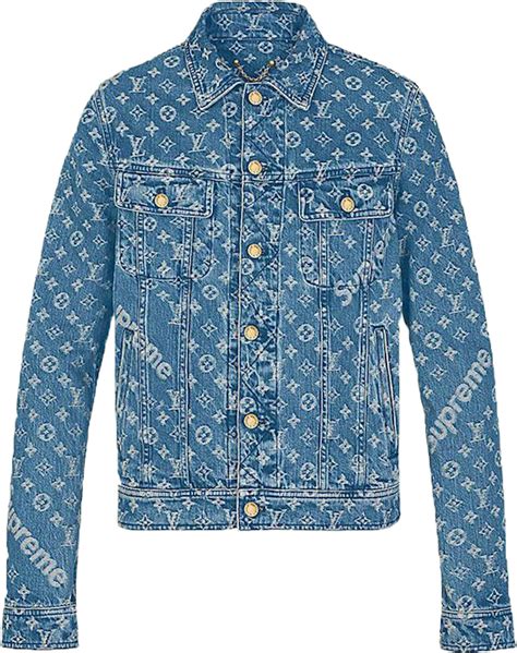 supreme lv ss17 denim trucker|supreme louis vuitton trucker jacket.